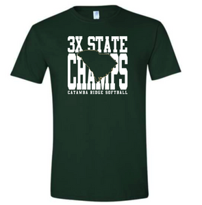 Adult & Youth CRHS 3x State Champ {XL print} *FRONT ONLY* Short Sleeve TEE