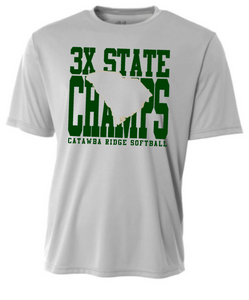 Adult & Youth CRHS 3x State Champ {XL print} *FRONT ONLY* Short Sleeve TEE