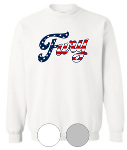 ADULT Crewneck Sweatshirt Cotton or Drifit- Fury Flag