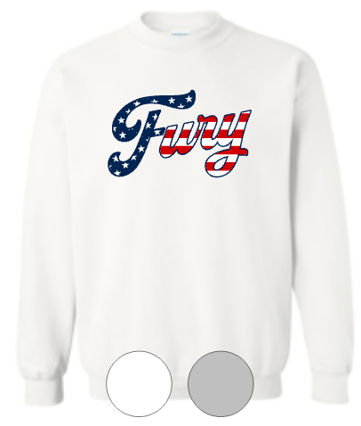 ADULT Crewneck Sweatshirt Cotton or Drifit- Fury Flag