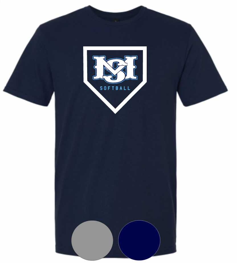 Adult & Youth- MS Softball Plate- Short Sleeve TEE
