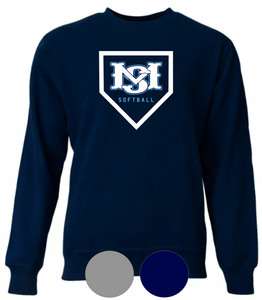 Adult & Youth- MS Softball Plate -Crewneck Sweatshirt