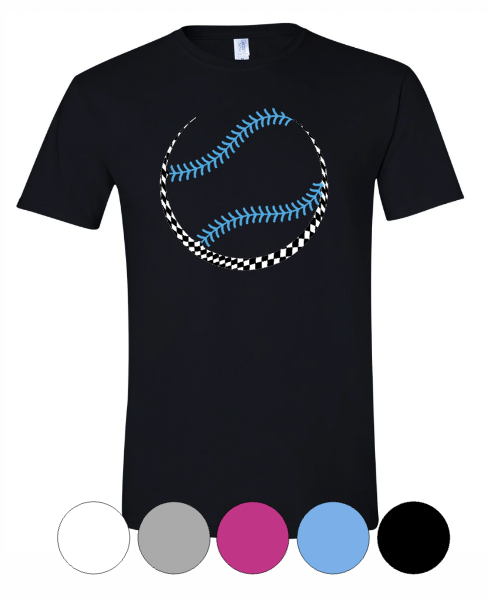 Adult & Youth- Baseball Checkered  -Short Sleeve TEE