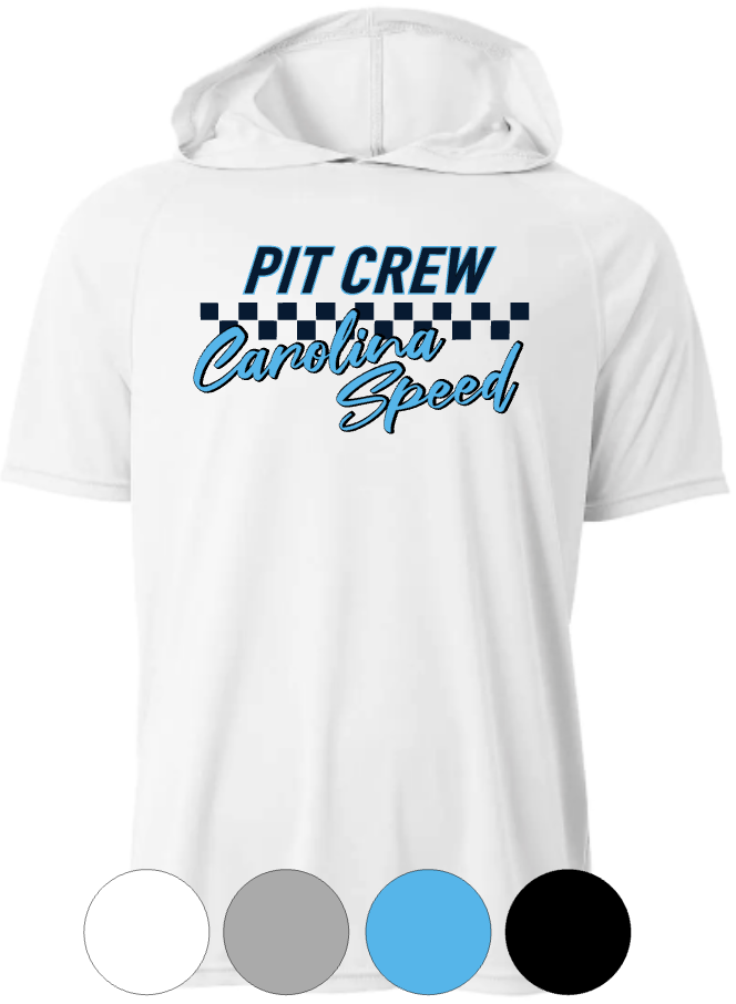 Adult & Youth- Pit Crew Carolina Speed-Drifit Hooded TEE Short/Long Sleeves