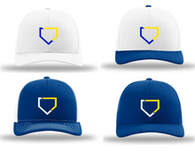 Load image into Gallery viewer, Richardson 112 Trucker Cap- Plate in Royal/Yellow embroidered Caps

