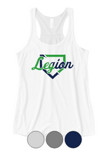 Load image into Gallery viewer, Womens Fit- Legion Plate- Bella + Canvas Flowy Racerback Tank
