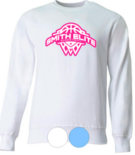 Load image into Gallery viewer, Adult OR Youth- Smith Elite Basketball- Cotton or Drifit Crewneck Sweatshirt- Bubble Gum Collection
