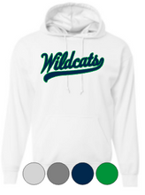 Load image into Gallery viewer, Adult &amp; Youth- Wildcats Script- Cotton or Drifit Hooded Sweatshirt

