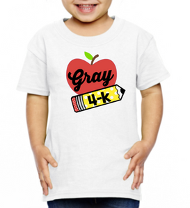 Apple, polka dot pencil personalized school shirt!