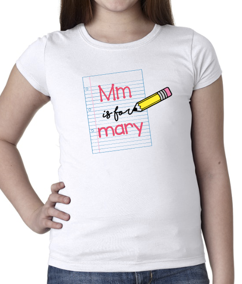 Notebook with Pencil name shirt