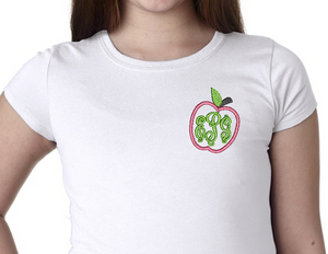 Embroidered Apple with Monogram left pocket