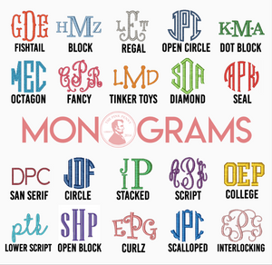 Embroidery Fonts & Monograms Samples!!