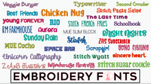 Load image into Gallery viewer, Embroidery Fonts &amp; Monograms Samples!!
