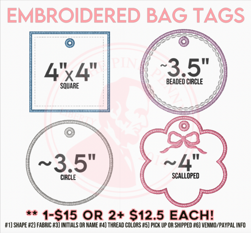Bag tag layout