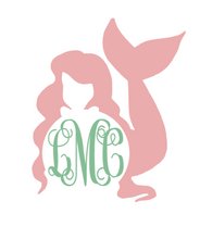 Load image into Gallery viewer, Mermaid Monogram outdoor decal
