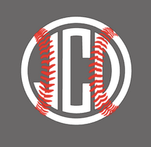 Load image into Gallery viewer, Baseball Monogram outdoor decal
