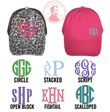 Load image into Gallery viewer, Leopard Embroidered Monogram Hat
