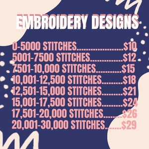 Embroidery Design Pricing