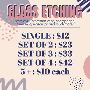 Etching or Decal Glassware Pricing